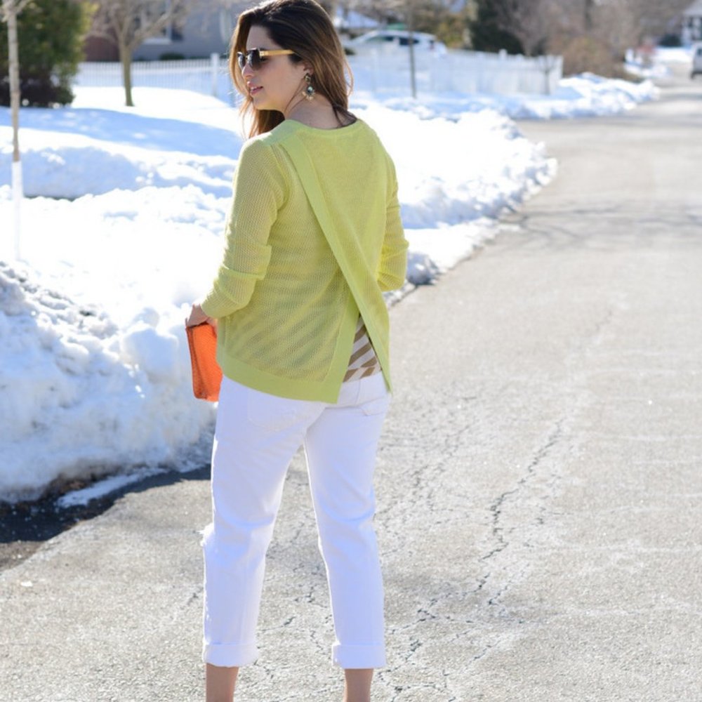 Cabi Lemon Lime Split Back Pullover S - image 1